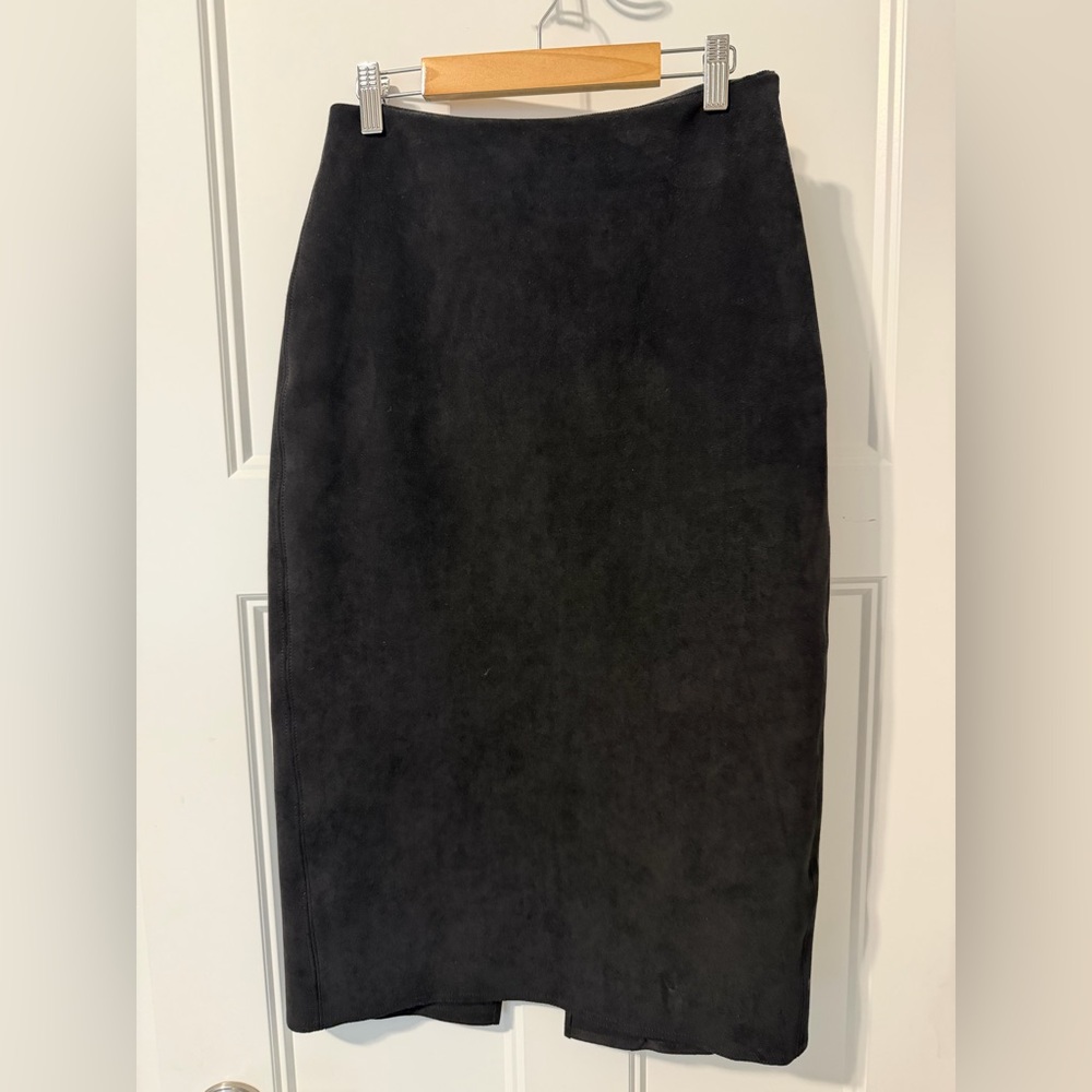 Aritzia BABATON Chuck Faux Suede Midi Pencil Skirt Size 4